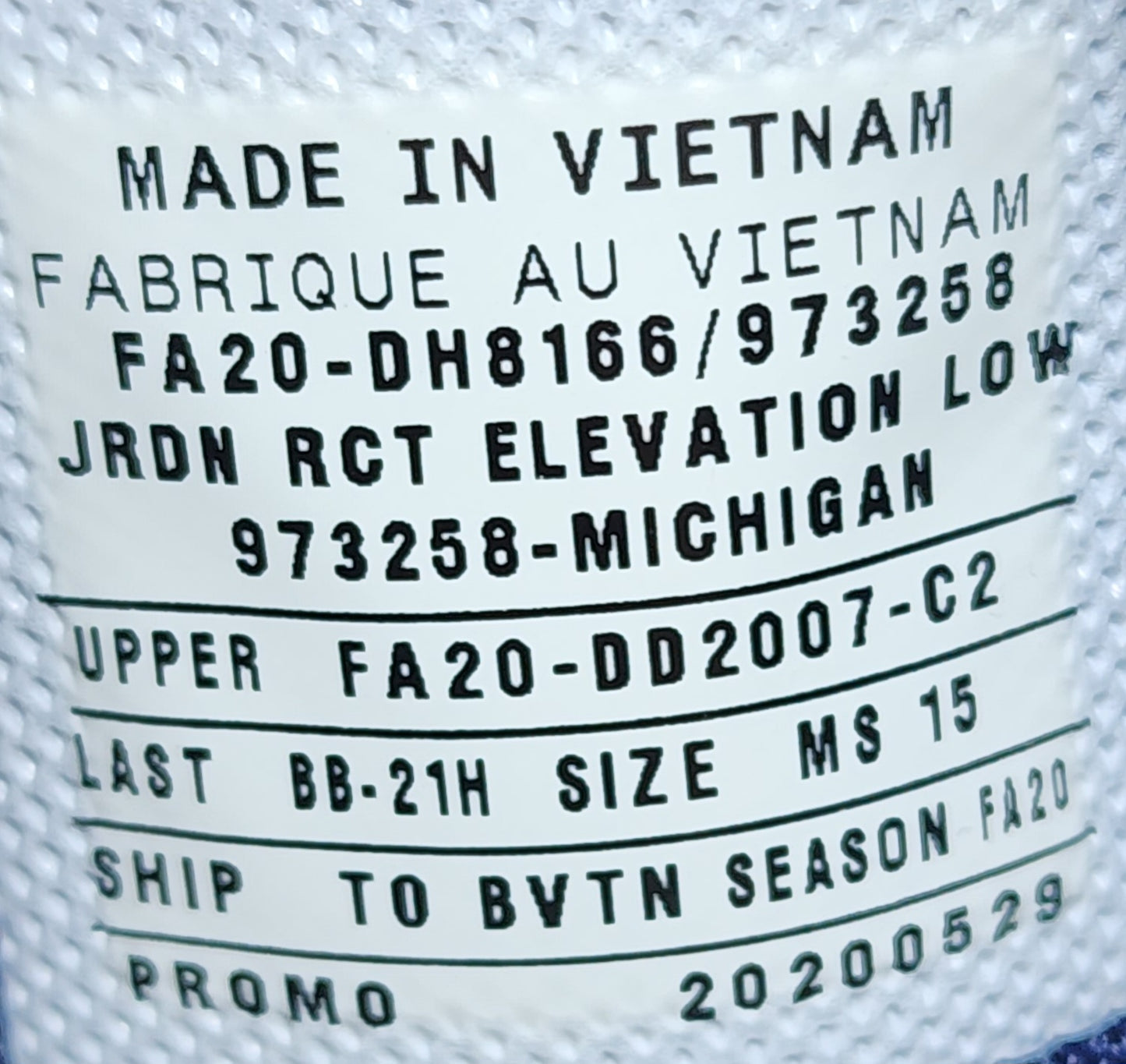 Jordan React Elevation Low - Michigan Wolverines PE
