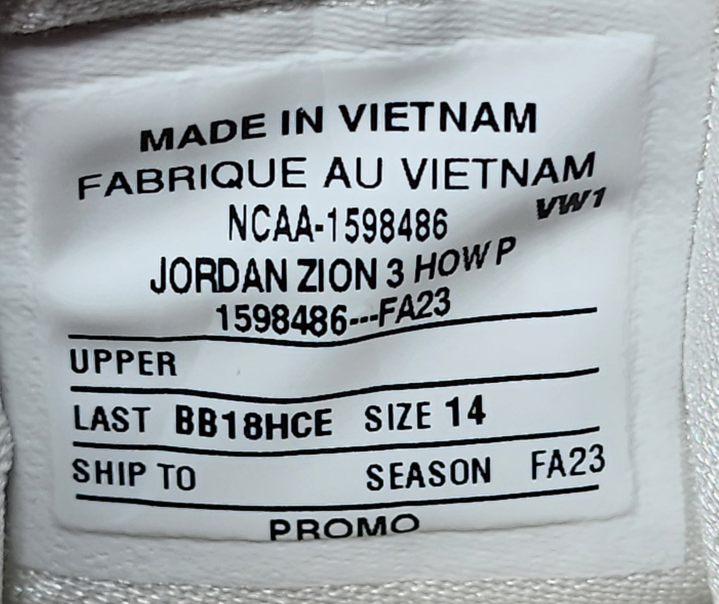 Jordan Zion 3 - Howard Bisons PE