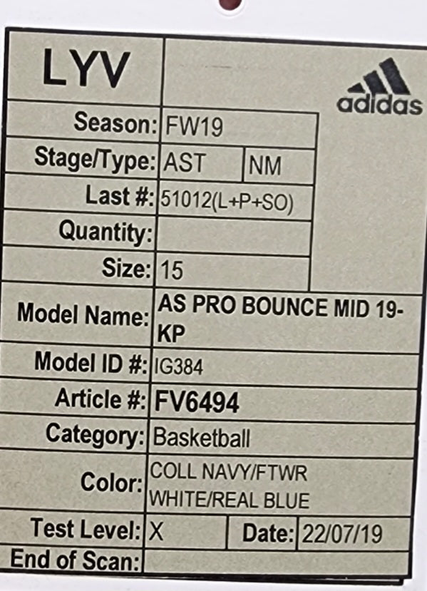 Adidas Pro Bounce Mid 19 - Kristaps Porzingis Dallas Mavericks PE