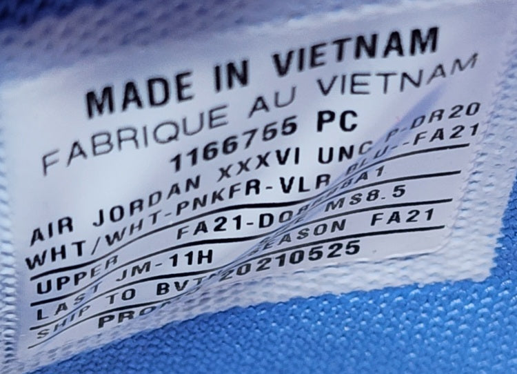 Air Jordan 36 - UNC Tar Heels PE