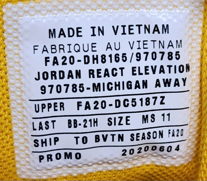 Jordan React Elevation - Michigan Wolverines PE