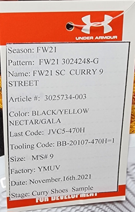 Under Armour Curry 9 - Stephen Curry Golden State Warriors PE
