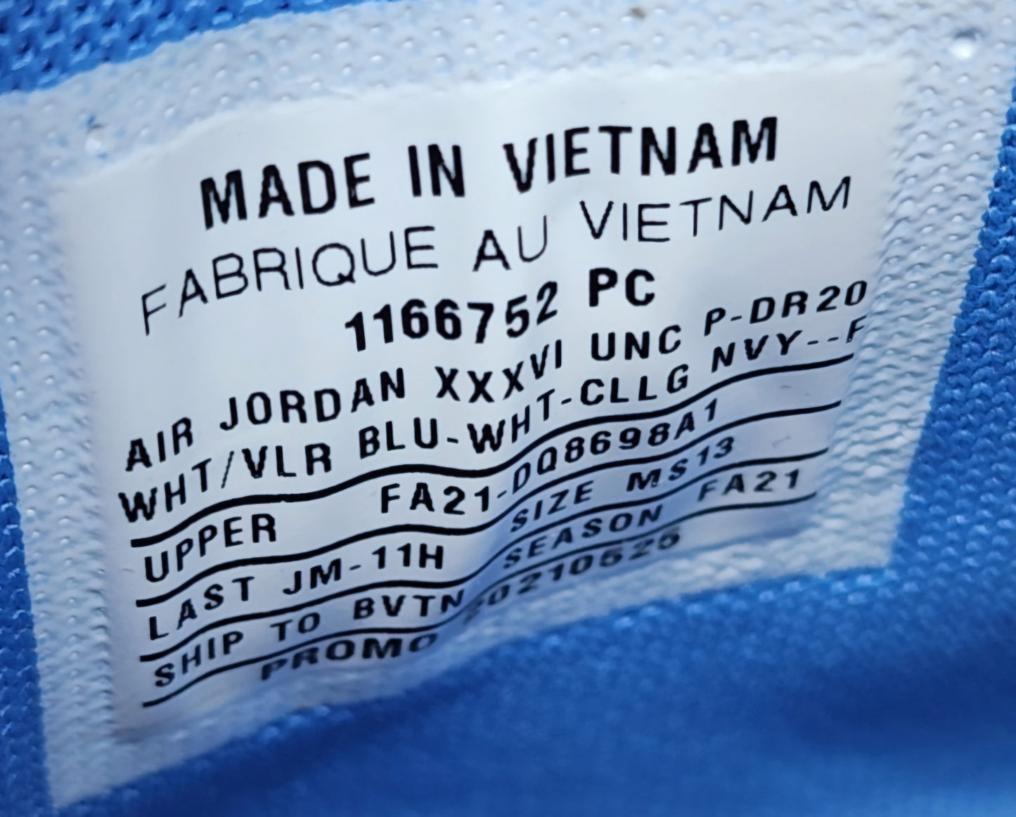 Air Jordan 36 - UNC Tar Heels PE