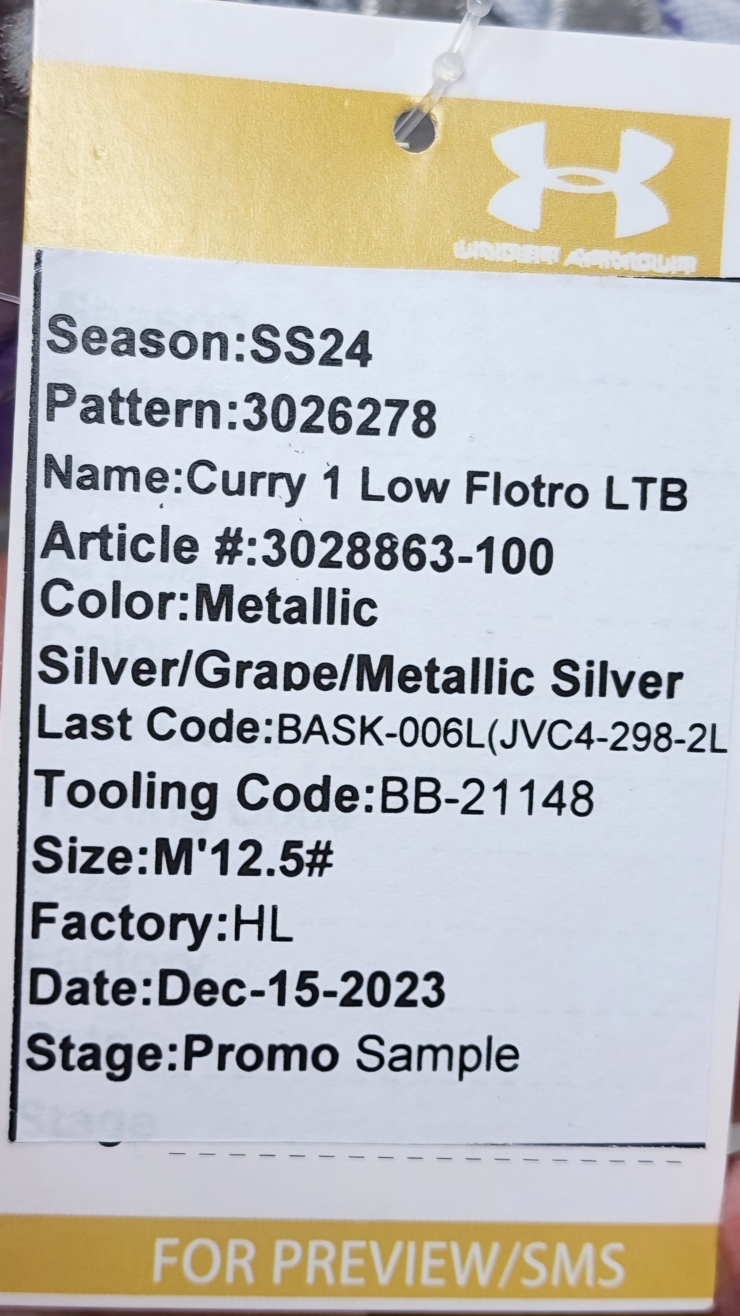 Under Armour Curry 1 Flotro - De'Aaron Fox Sacramento Kings "LTB" PE