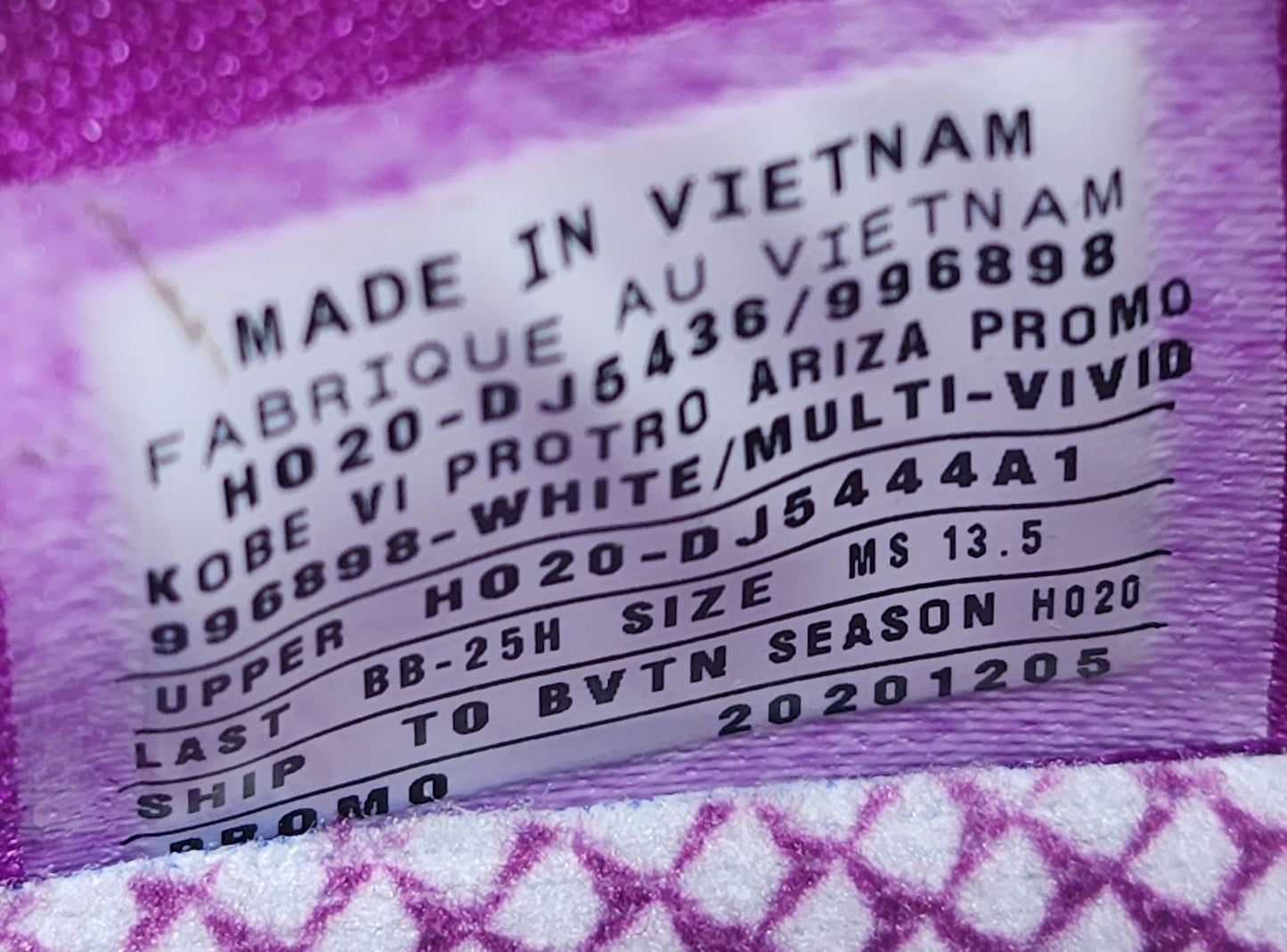 Nike Kobe 6 Protro - Trevor Ariza Los Angeles Lakers PE