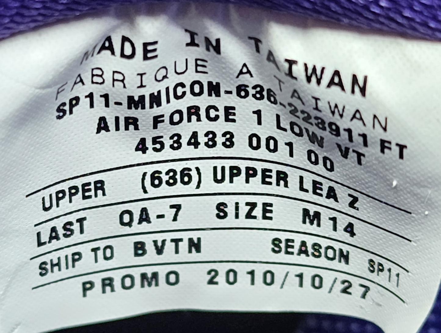 Nike Air Force 1 Low - Kobe Bryant Los Angeles Lakers PE