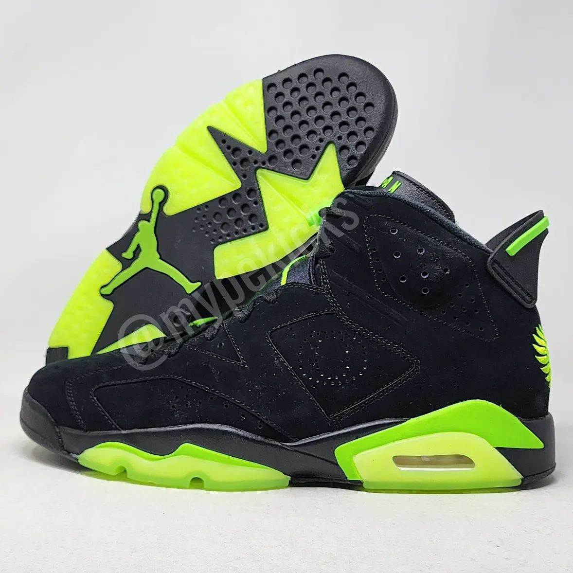 Jordan 6 black and orders green