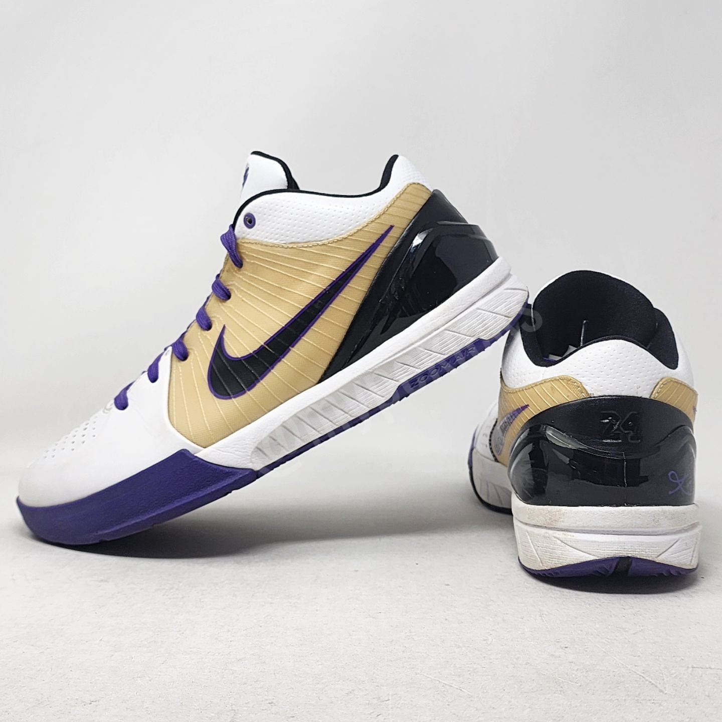 Nike Kobe 4 - White/Black/Varsity Purple SAMPLE