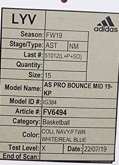 Adidas Pro Bounce Mid 19 - Kristaps Porziņģis Dallas Mavericks PE